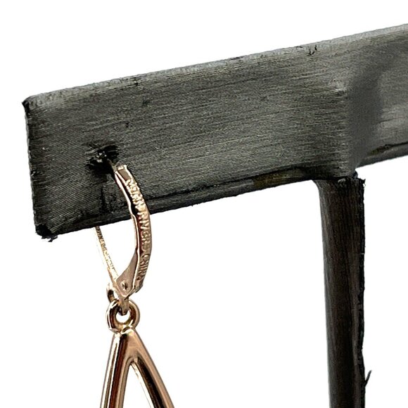 Joan Rivers Rose Gold Tone Elongated Hoop Dangle Earrings Pierced 2.5" - Picture 7 of 9